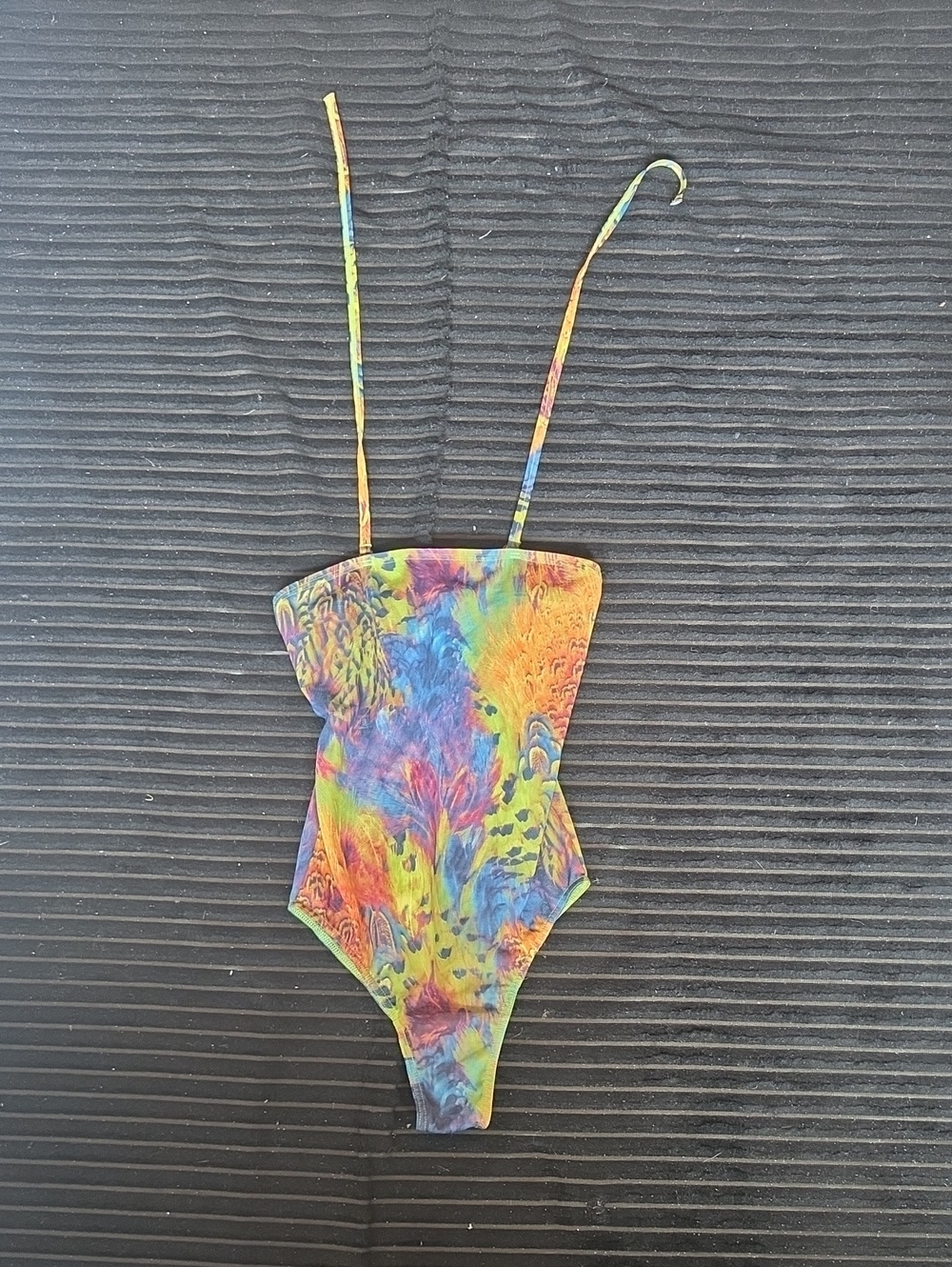 Colorful Tie-Dye Print Spaghetti Strap Bodysuit - Multicolor